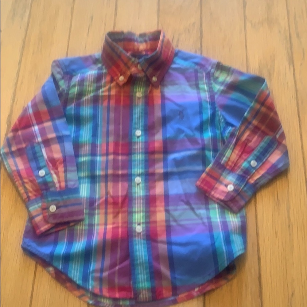 Plaid polo button down